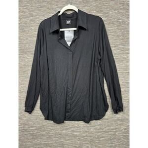 Miik Blouse Womens 2X Black Lucia Collared Long Sleeve Tunic Top LUCIA775